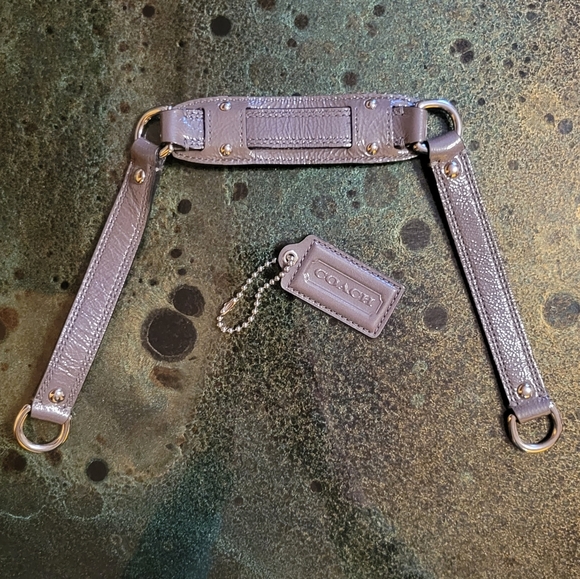 COACH DARK GRAY LEATHER REPLACEMENT SHOULDER STRAP & HANGTAG - Picture 2 of 16